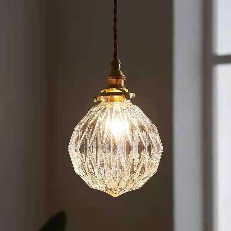 Nordic Dining Room Retro Chandelier E27 Transparent Lampshade by Afralia™