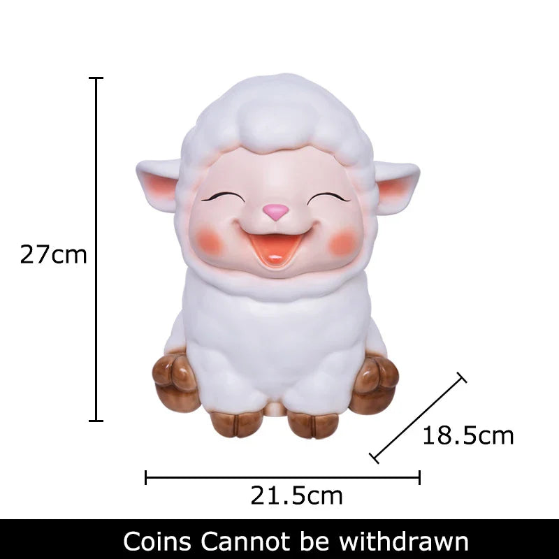 Afralia™ Little Lamb Child Savings Jar Piggy Bank Aesthetic Desk Ornament Sculpture