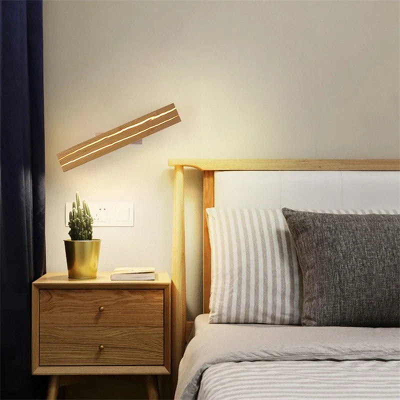 Afralia™ Wooden Grain LED Wall Lamp for Home Decor and Indoor Lighting