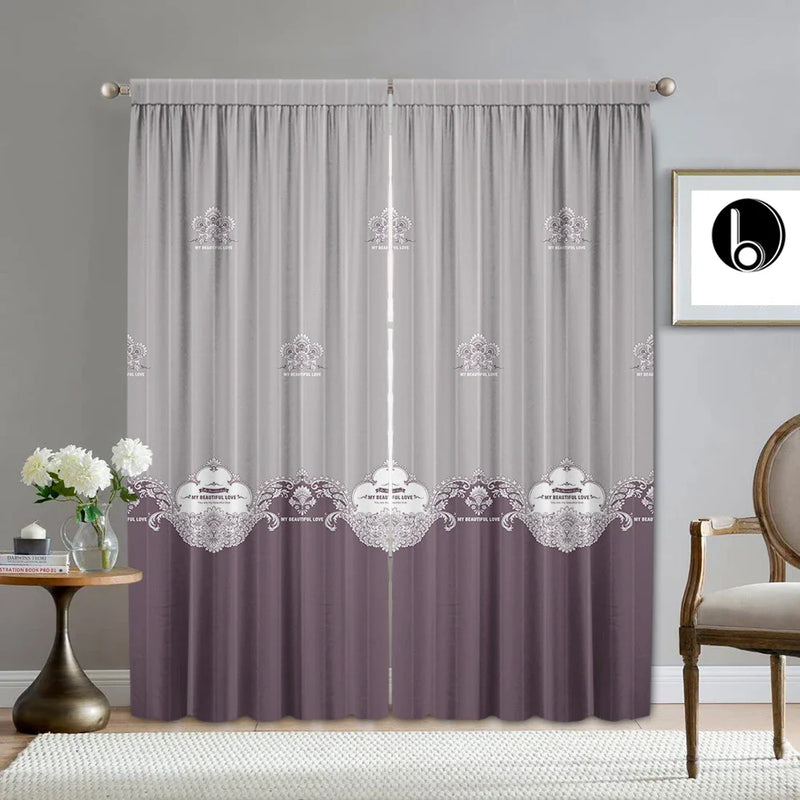 Afralia™ Purple Background Rod Pocket Curtains for Kitchen, Living Room, Balcony