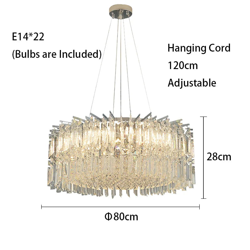 Afralia™ Crystal LED Ceiling Chandelier - Modern Chrome Hanging Lamps