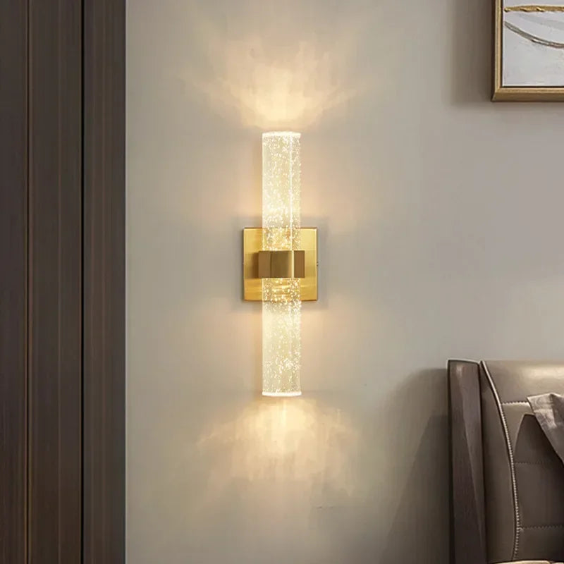 Afralia™ Bubble Crystal LED Wall Lamp: Modern Bathroom Living Room Bedroom Sconce Lighting