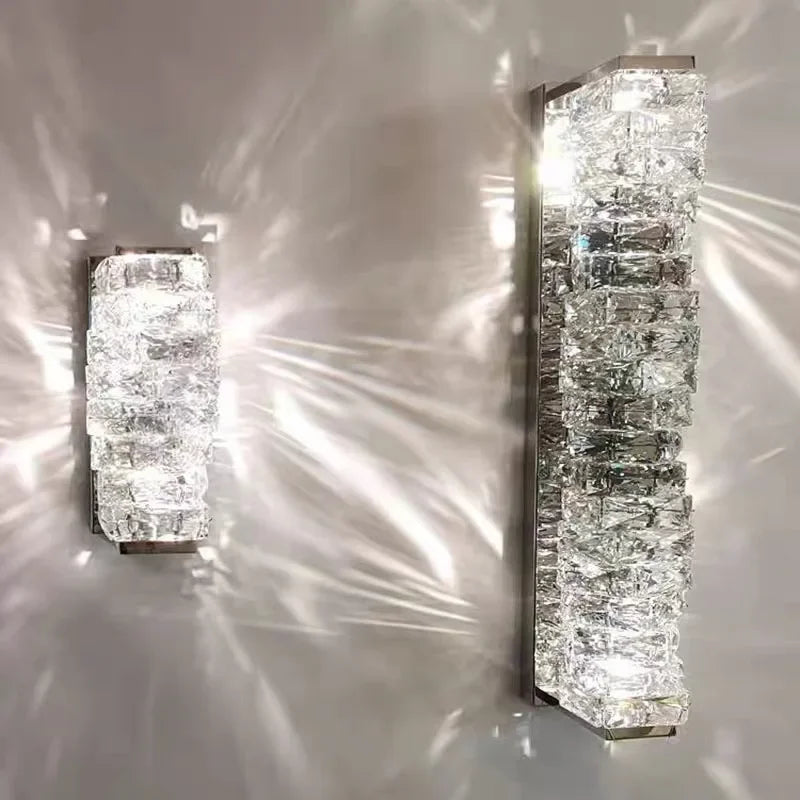 Afralia™ Crystal LED Wall Light: Modern Luxury Sconce for Living Room, Aisle, Bedside