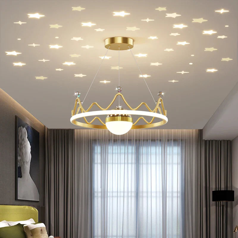 Afralia™ LED Gypsophila Chandelier for Modern Living Room Decor - Crown Ceiling Pendant Light