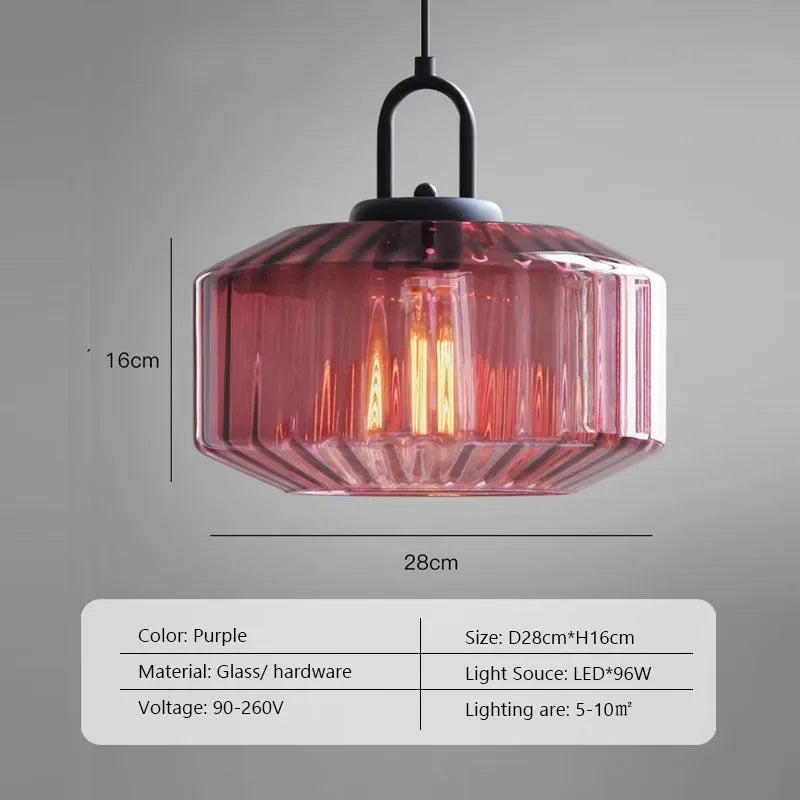 Afralia™ Color Glass Dining Chandelier: Retro LED Loft Pendant Light for Bedroom & Restaurant