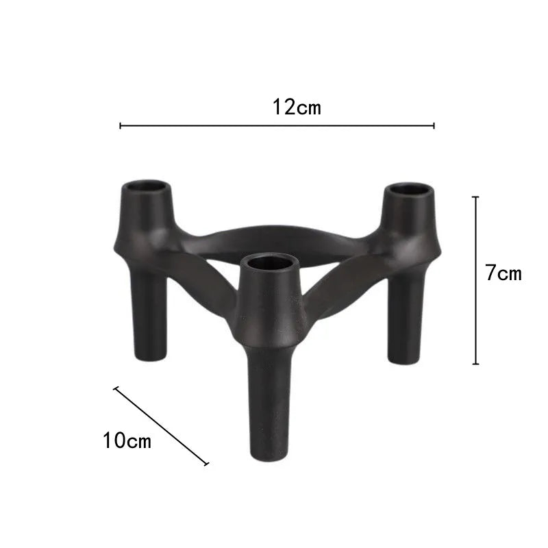 Afralia™ Triangle Candle Holder Golden Candelabrum Wedding Centerpiece