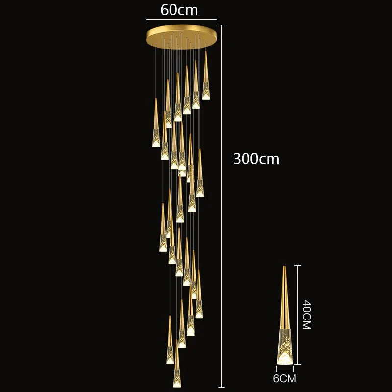 Afralia™ Nordic Home Decoration Stair Chandelier Living Room Dining Pendant Lights Ceiling Lighting