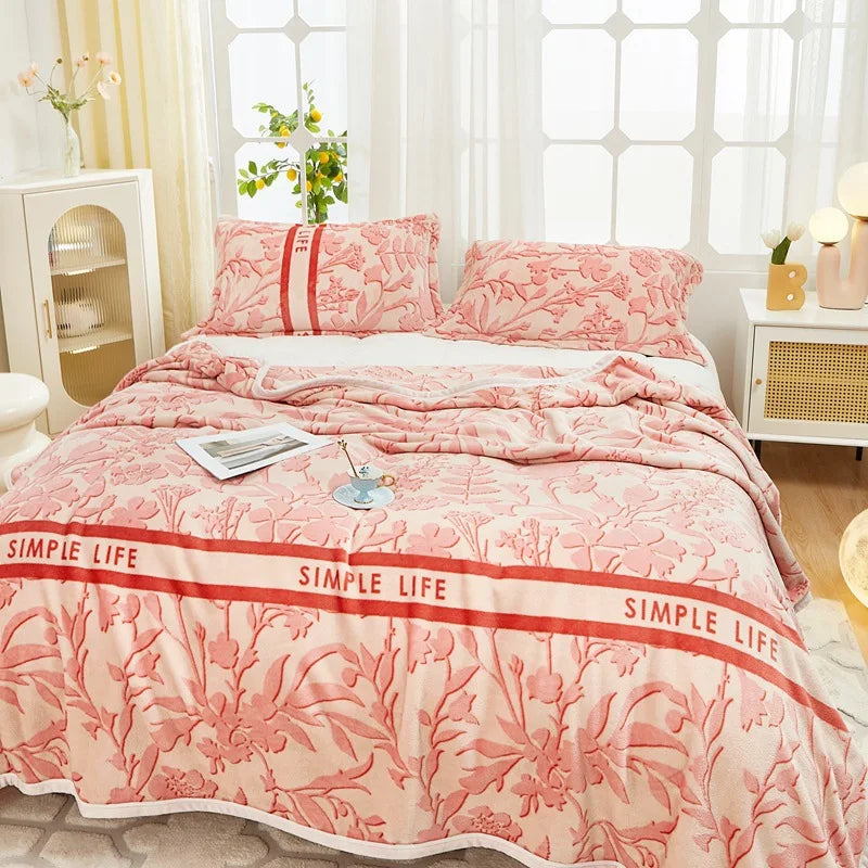 Afralia™ Cozy Flannel Plush Blanket - All Seasons Sofa Cover & Bed Sheet for Queen Double