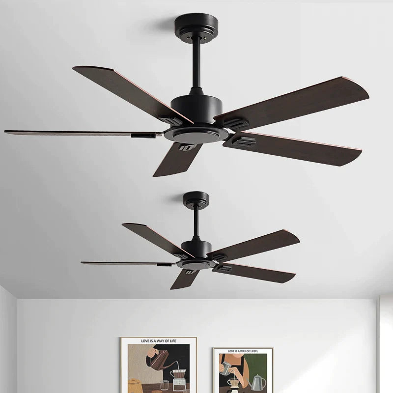 Afralia™ 56-Inch Black Industrial Style Ceiling Fan with Remote Control for Indoor Use