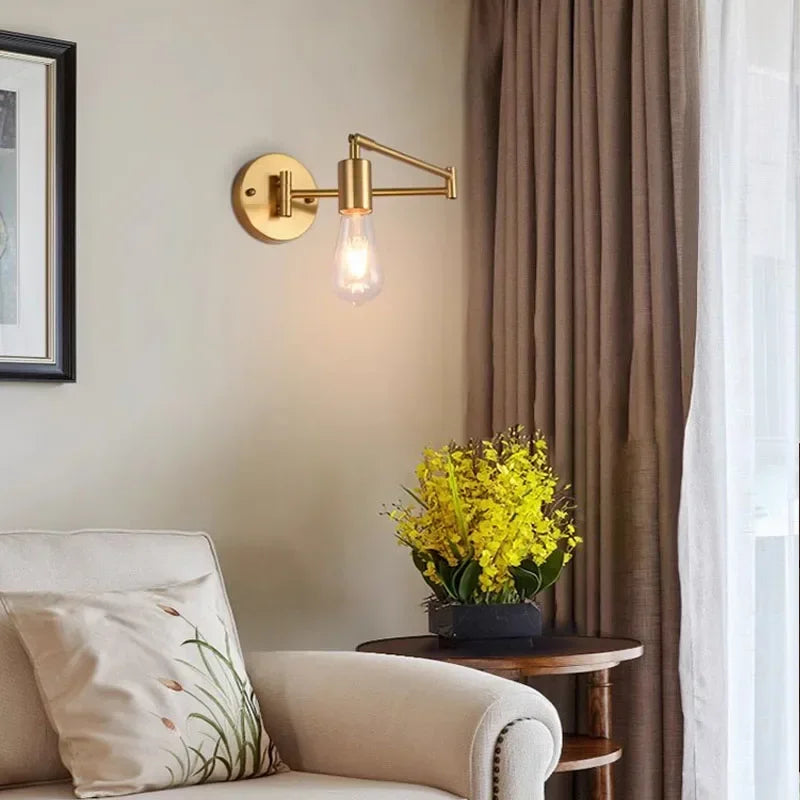 Afralia™ Retro Rocker Adjustable Wall Sconce Lights for Living Room & Aisle