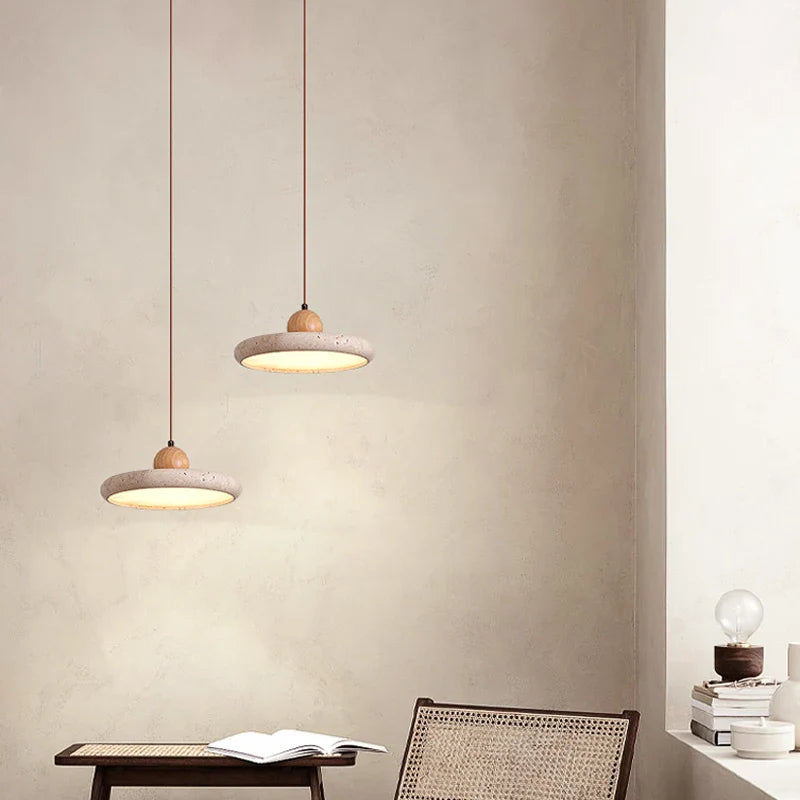 Afralia™ Yellow Limestone Wabi Sabi Pendant Lamp