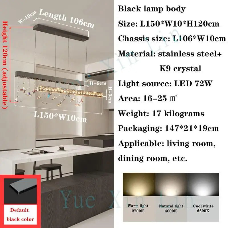 Afralia™ Luxury Crystal Chandelier LED Strip Island Lighting