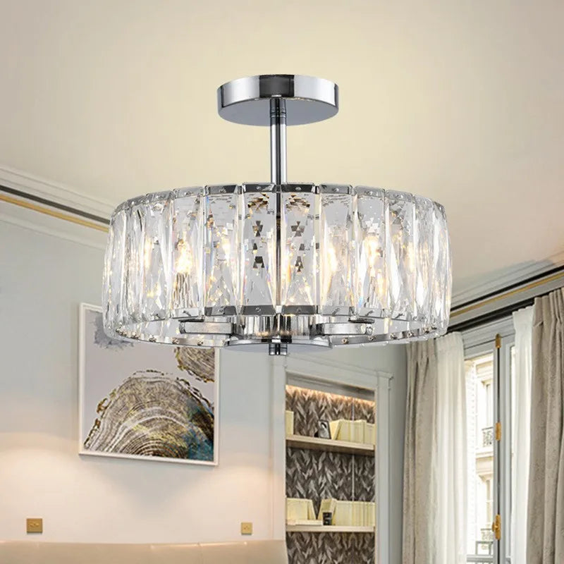 Afralia™ Chrome Crystal Chandelier Pendant: Modern Luxury Kitchen island Dining Room Decoration