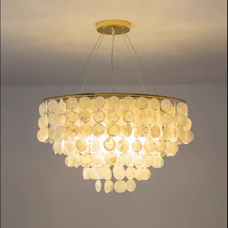 Afralia™ Shell Chandelier: Elegant Modern French Lighting for Living Room & Bedroom