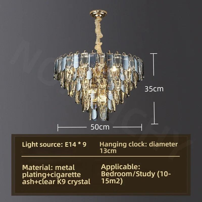 Afralia™ Modern Luxury Crystal Chandelier for Living, Dining & Master Bedroom