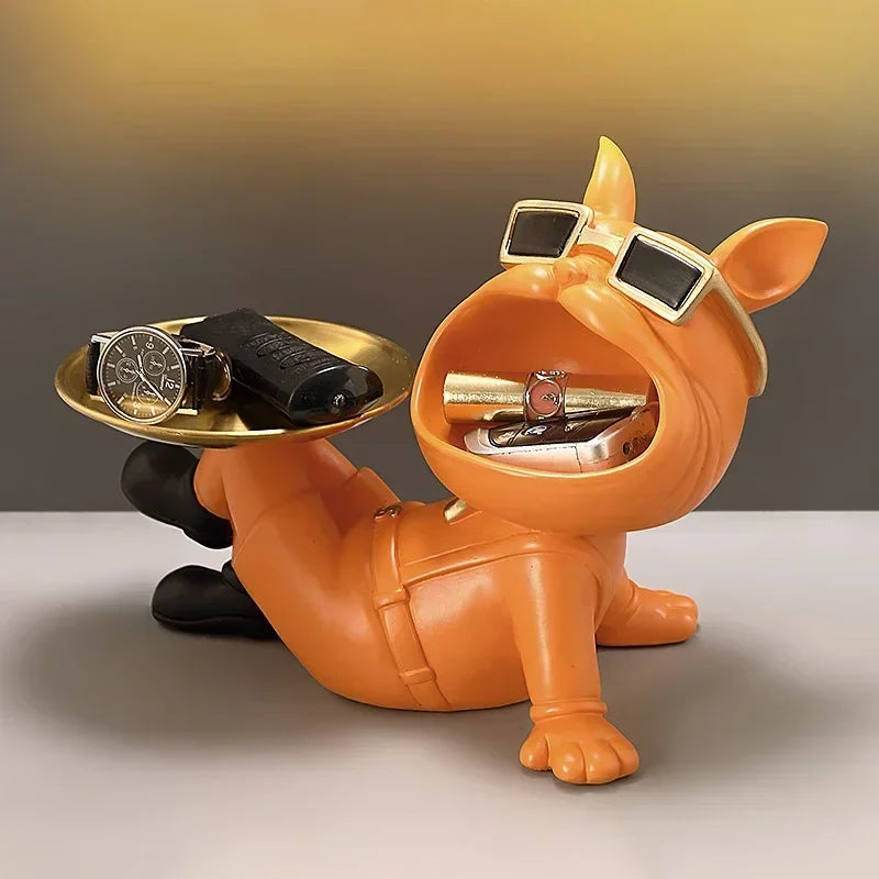 Afralia™ French Bulldog Resin Statue for Stylish Living Room Decor