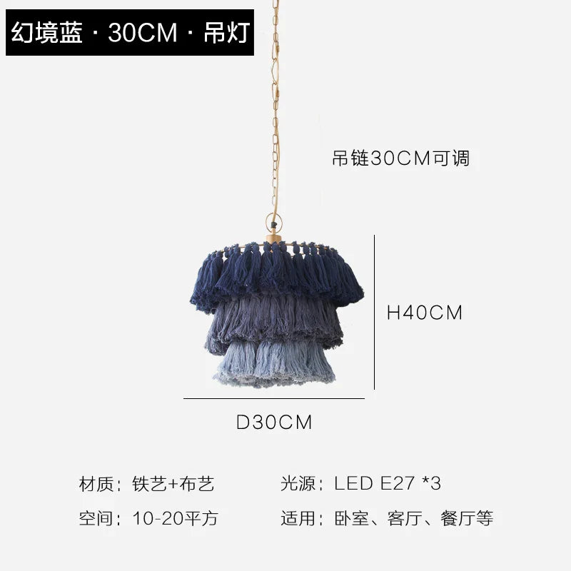 Afralia™ Bohemian Chandelier Tassel Light Chain Pendant LED Suspension Light