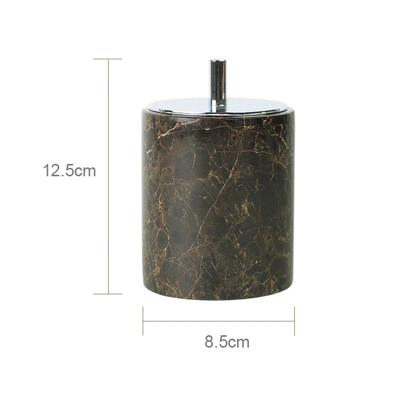 Afralia™ Emperador Dark Marble Bathroom Set with Luxury Accessories