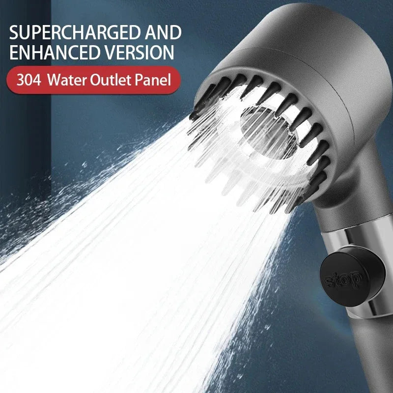 Afralia™ High Pressure Black Shower Head Rainfall with 3 Modes & Filter Holder