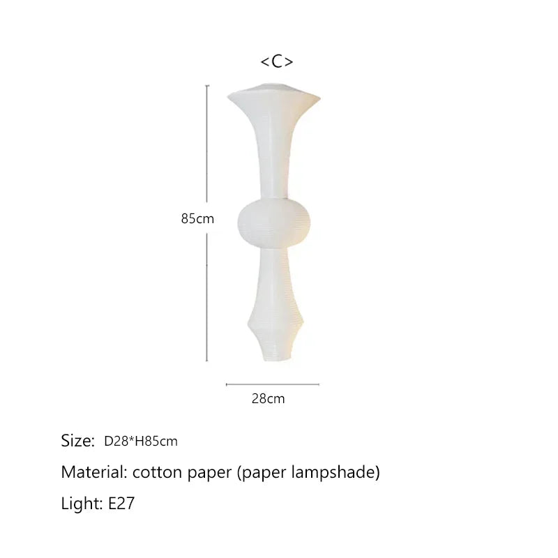 Afralia™ Japanese Cotton Paper Pendant Lamp Wabi Sabi Chandelier with E27 Bulb