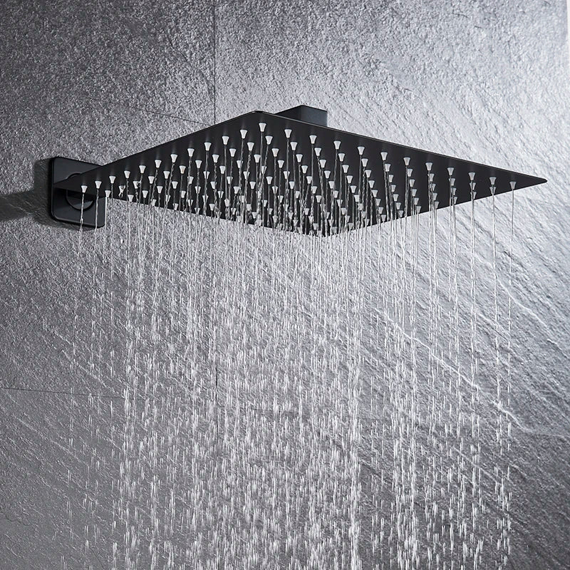 Afralia™ Square Rainfall Shower Head Set with Shower Arm - Various Sizes