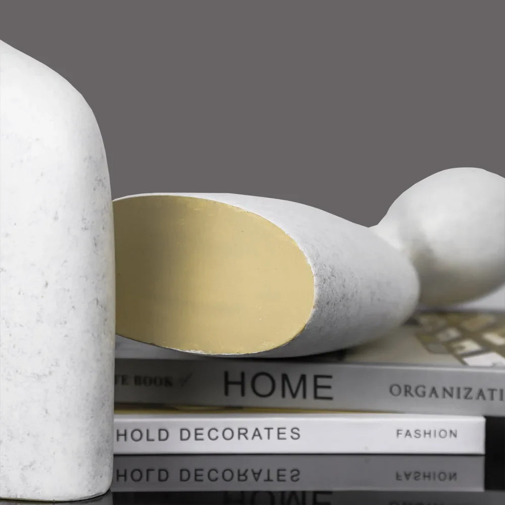 Nordic Abstract Couple Sculptures Afralia™ Home Decor Large White Figurines