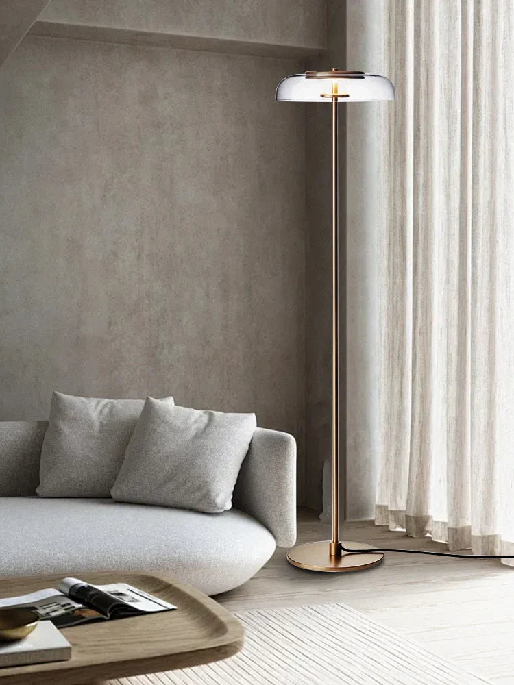 Afralia™ Modern Clear Glass LED Floor Lamp for Home Decor & Living Room Lightning