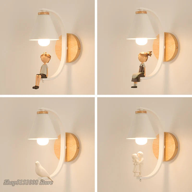 Afralia™ Nordic LED Wall Lamp Modern Bedroom Creative Light Fixture
