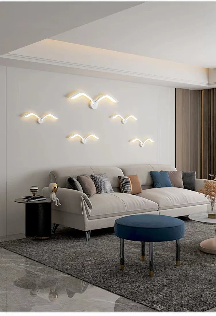 Afralia™ Seagull LED Wall Lamp: Modern Nordic Children's Living Room Bedroom Sconce