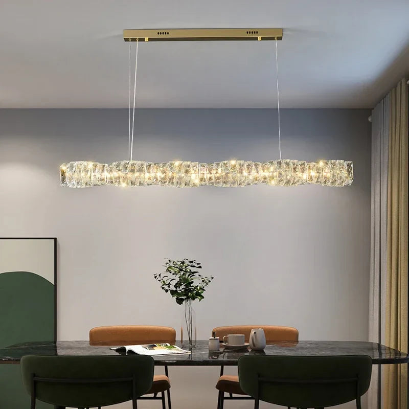 Afralia™ Luxury Crystal LED Chandelier for Dining & Kitchen Lighting