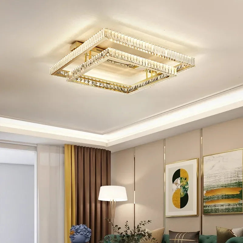 Afralia™ Crystal LED Ceiling Chandelier: Smart Dimmable Bedroom Lighting Fixture