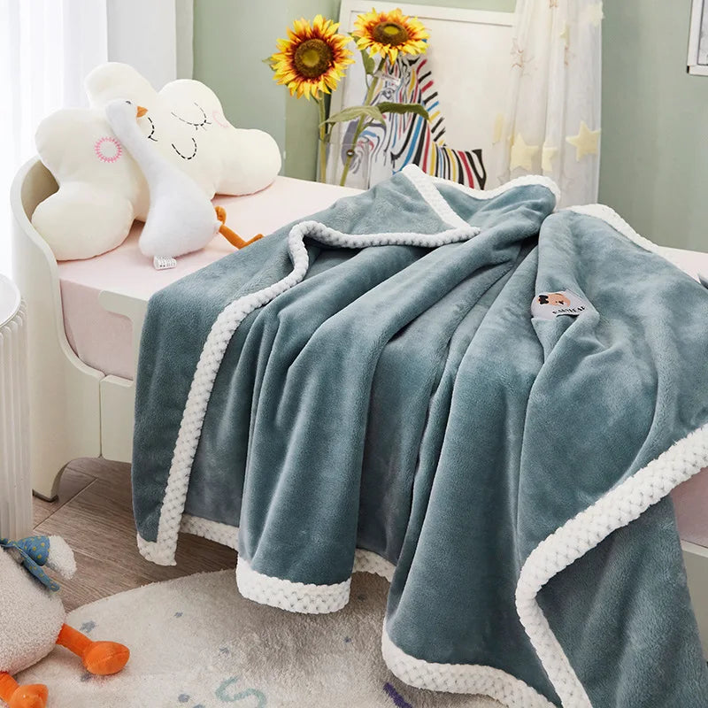 Afralia™ Kids Flannel Nap Blanket - Lightweight & Cozy Single Bed Cover