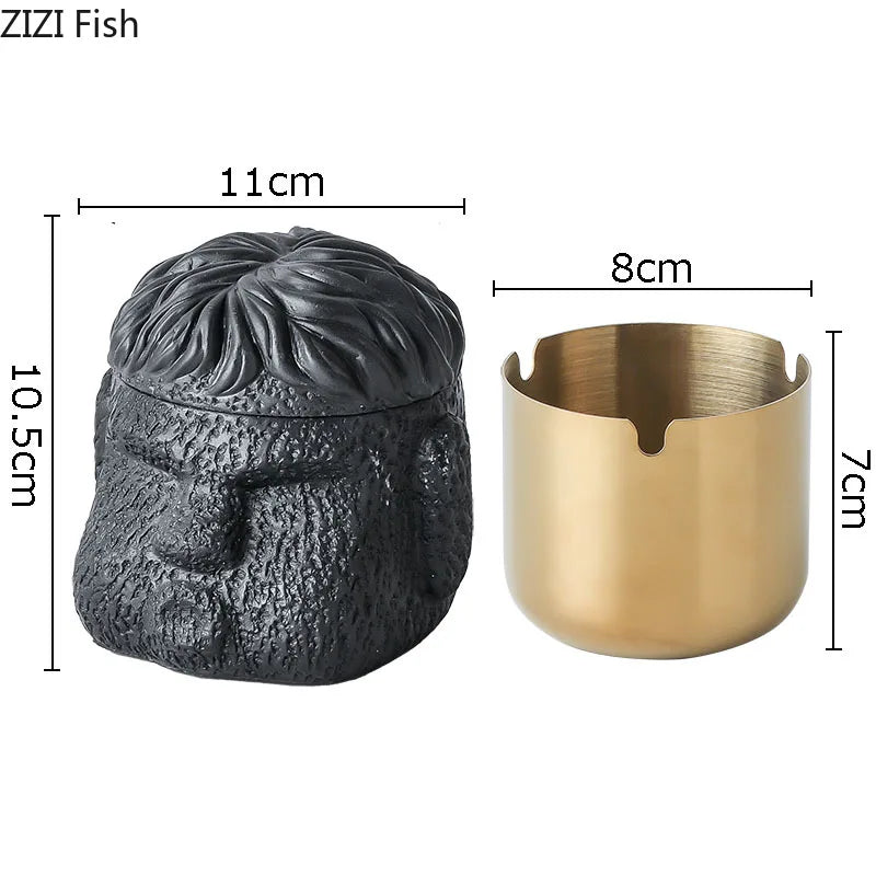 Afralia™ Abstract Figure Portraits Cement Ashtray Smoking Accessories Gift