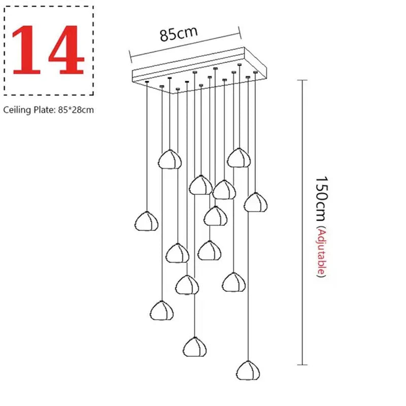 Afralia™ Crystal LED Ceiling Chandelier: Modern Spiral Kitchen Staircase Home Decoration Light