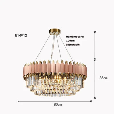 Afralia™ Art Deco Golden Crystal Chandelier LED Hanging Lamp
