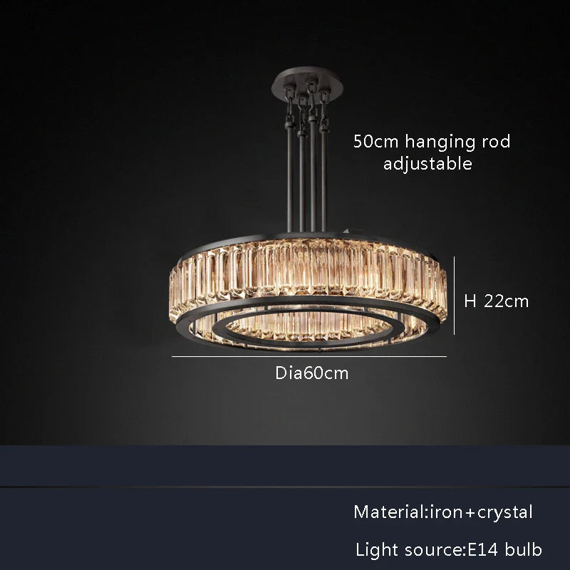Afralia™ Luxury Black Crystal Chandelier for Elegant Living Room Lighting