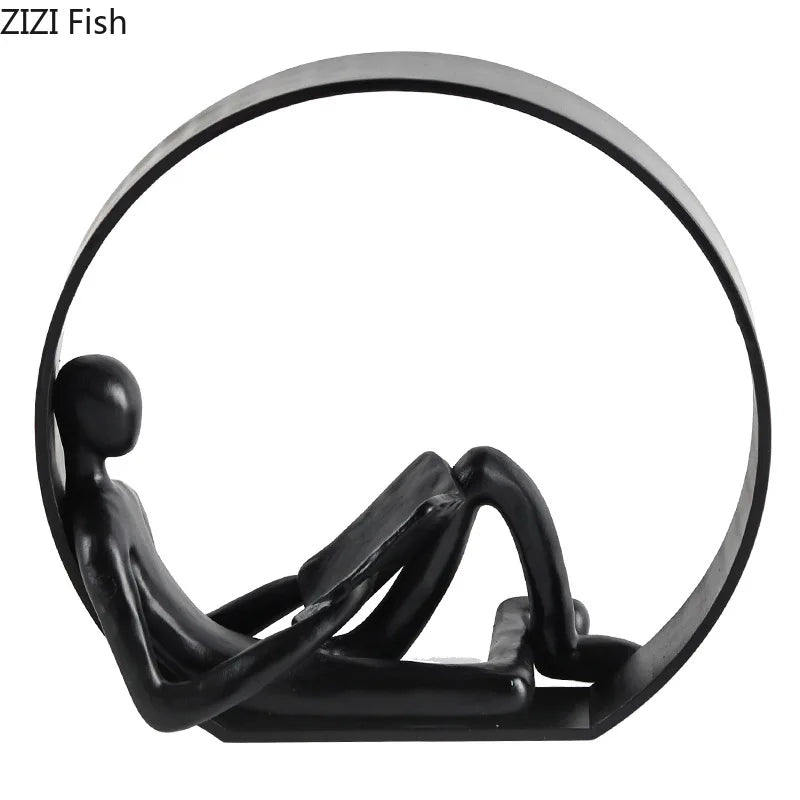 Afralia™ Abstract Resin Characters Desk Decoration Ornament for Room Aesthetic Decor