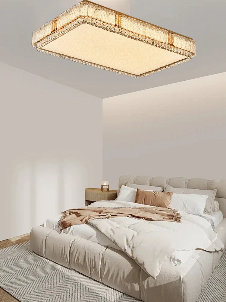 Afralia™ Crystal Glass Ceiling Lamps LED Light Fixture for Modern Living Room Decor
