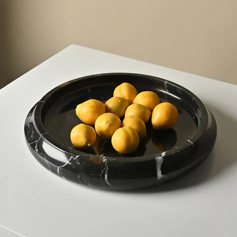 Afralia™ Marble Serving Tray & Decorative Flower Pot for Coffee Table & Green Moss Plant