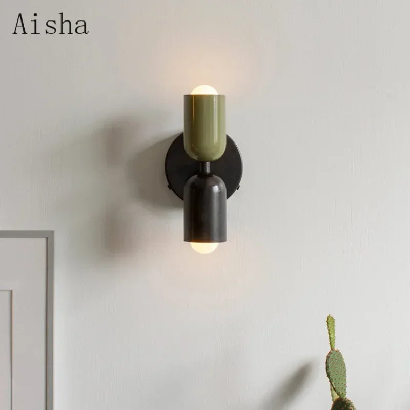 Afralia™ Nordic Double Head Macaron Wall Lamp for Home Decoration