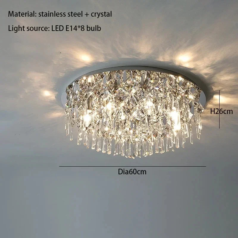 Afralia™ Crystal Ceiling Lamp: Luxury Modern LED Ceiling Light for Home Indoor Lighting