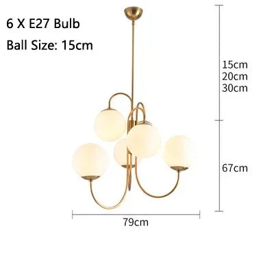 Afralia™ Glass Balls Chandelier Pendant Light for Living Dining Room