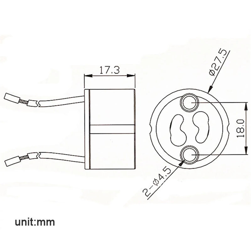 Afralia™ GU10 Ceramic Socket Holder with Metal Bracket for Halogen Incandescent Bulb