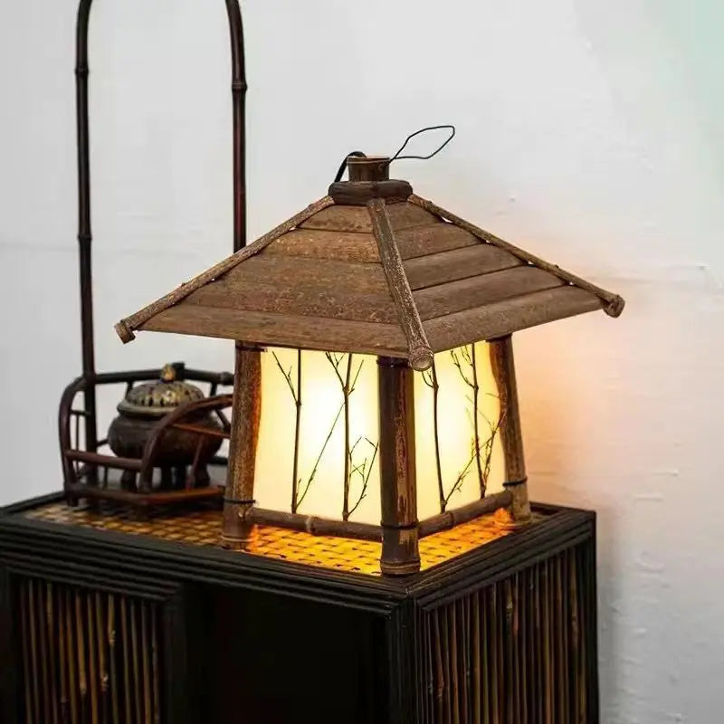 Afralia™ Bamboo Weave Floor Lamp | Retro Design for Zen Living Room & Study