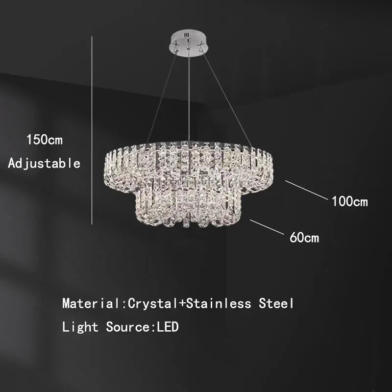 Afralia™ Crystal Pendant Ceiling Lamp LED Luxury Hanging Light