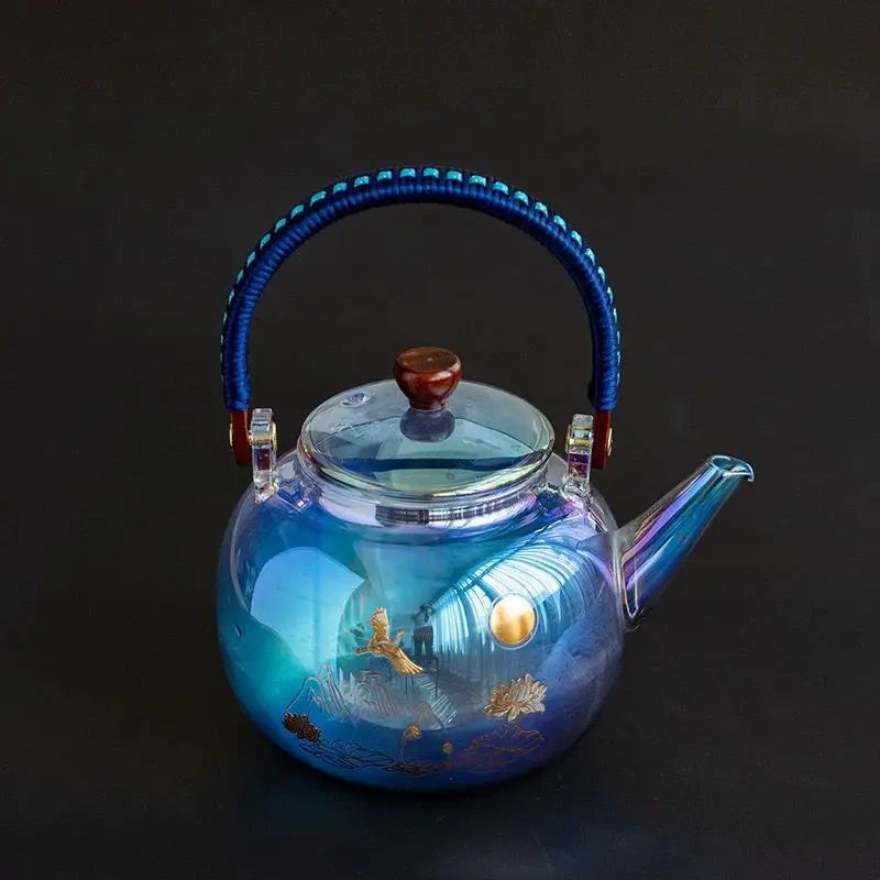 Afralia™ Colorful Enamel Glass Boiling Teapot - High Temp Resistant & Huan Colorful