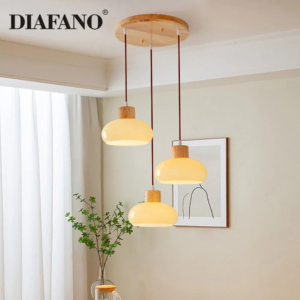 Afralia™ Orange Glass LED Pendant Light Fixture for Home Indoor Living Spaces