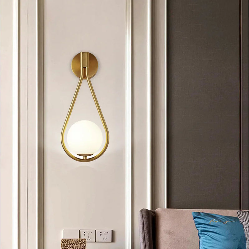 Afralia™ Glass Ball LED Wall lamp Nordic Modern Minimalist Bedroom Lighting Fixtures