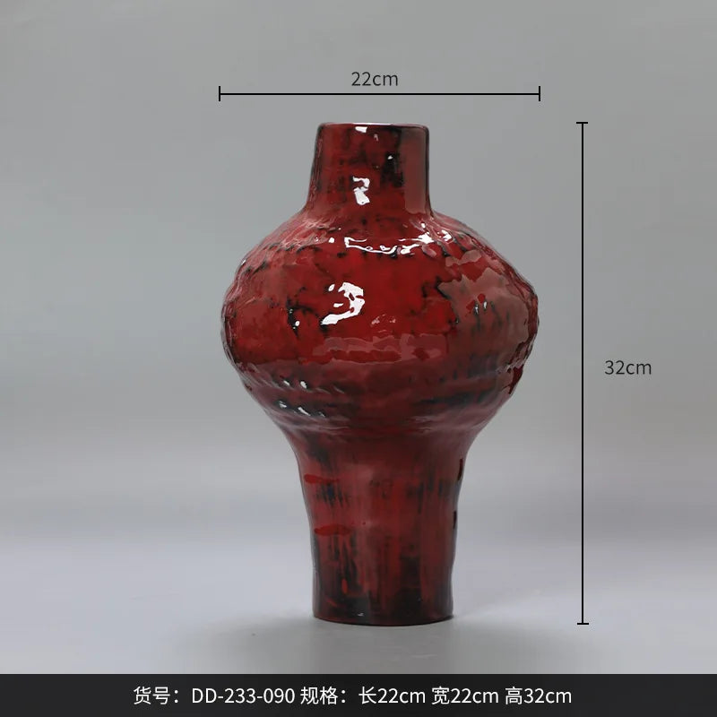 Afralia™ Ceramic Vase Handmade Ginger Jar Home Decor Flower Pot