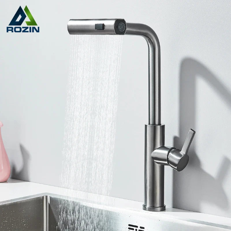 Afralia™ 3 Functions Kitchen Faucet - Flexible Pull Out Mixer Tap with 360° Sprayer